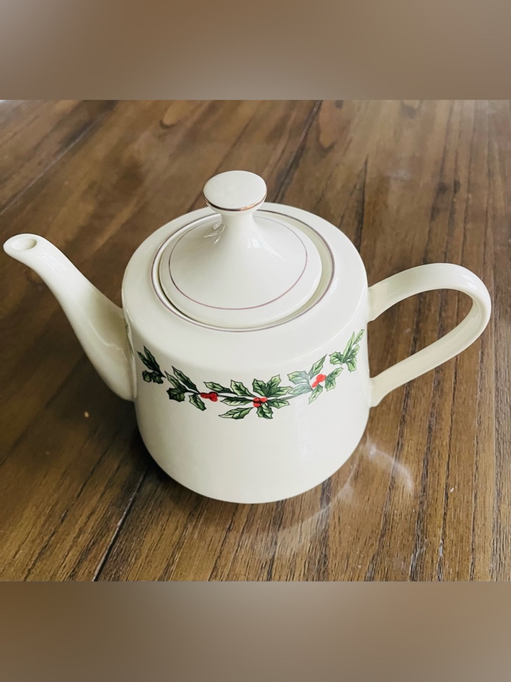 Baum Brothers Formalities Holly Collection teapot-Discontinued